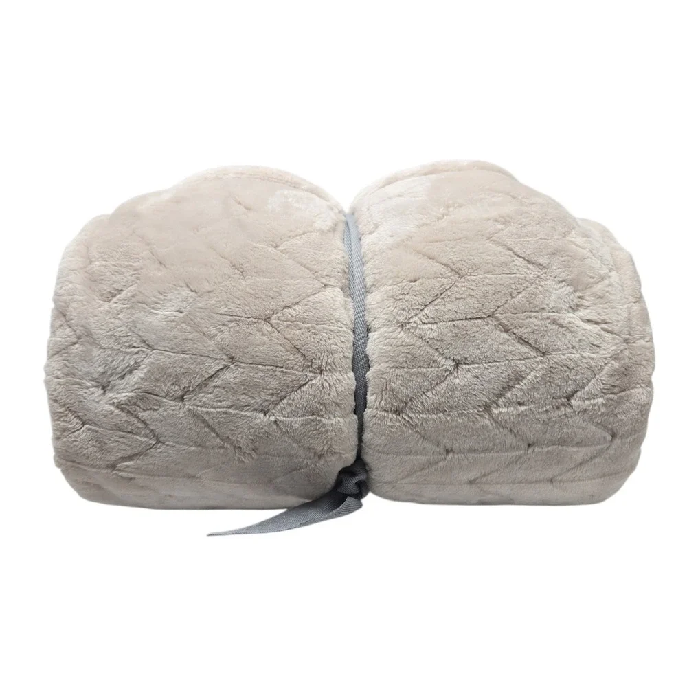 Better Homes‎ and Gardens Throw Blanket Beige Textured Plush Minimalist 50x72